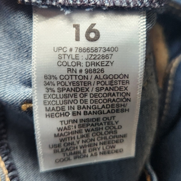 Jordache Super Skinny Girl's Denim Jeans Size 16 - Picture 6 of 6